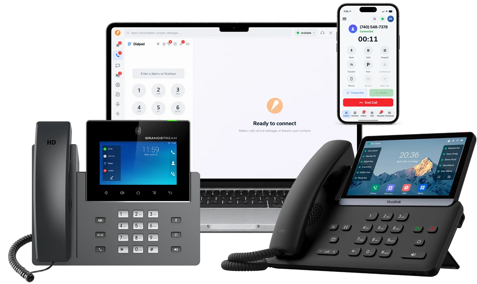 Accent desktop and mobile apps with Yealink and Grandstream desk phones