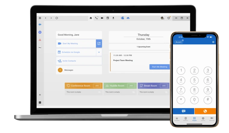 Accent app on a laptop and smartphone